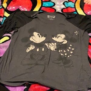 Plus size Mickey and Minnie a three-quarter tee